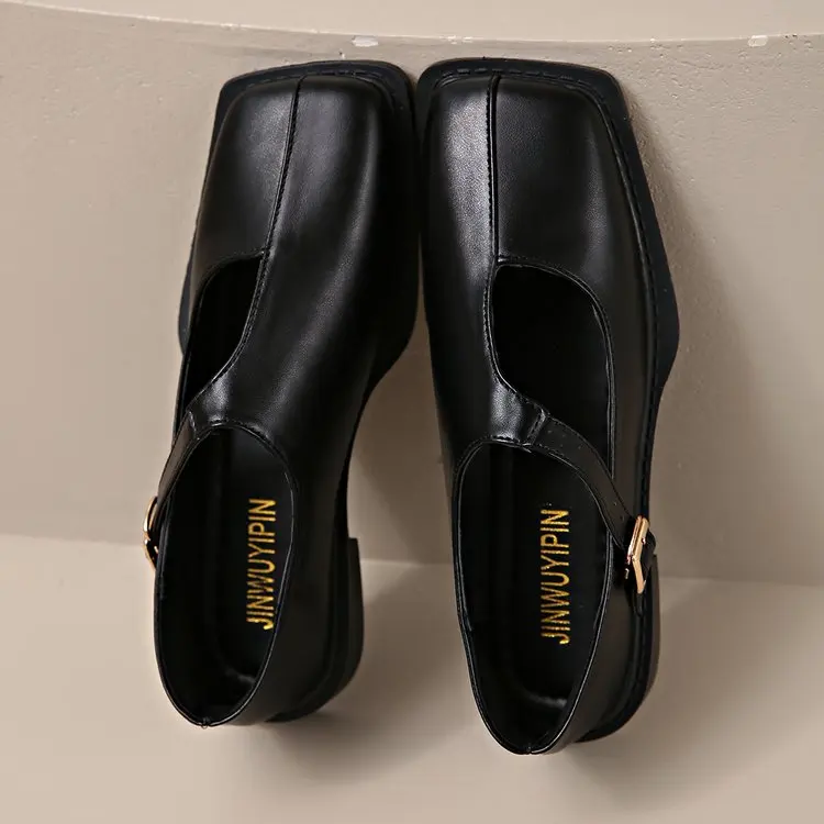 Women's Mary Janes New Comfortable Soft Soled Buckle Strap Female Footwear Elegant Single Shoes Ladies Casual Leather Shoes