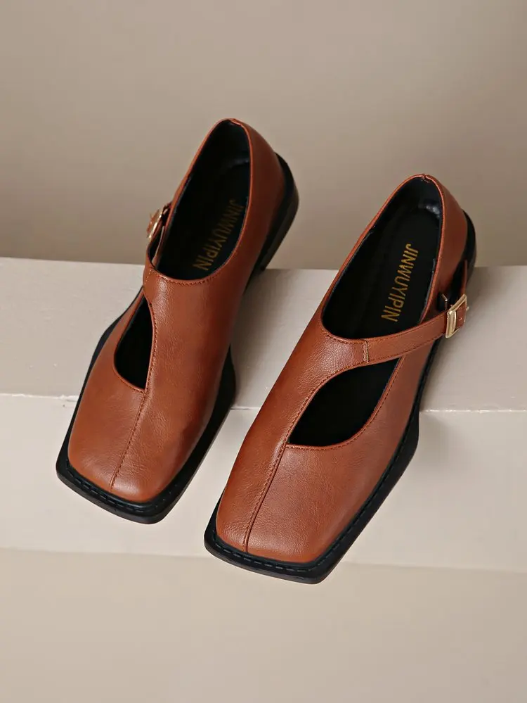 Women's Mary Janes New Comfortable Soft Soled Buckle Strap Female Footwear Elegant Single Shoes Ladies Casual Leather Shoes