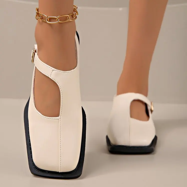 Women's Mary Janes New Comfortable Soft Soled Buckle Strap Female Footwear Elegant Single Shoes Ladies Casual Leather Shoes