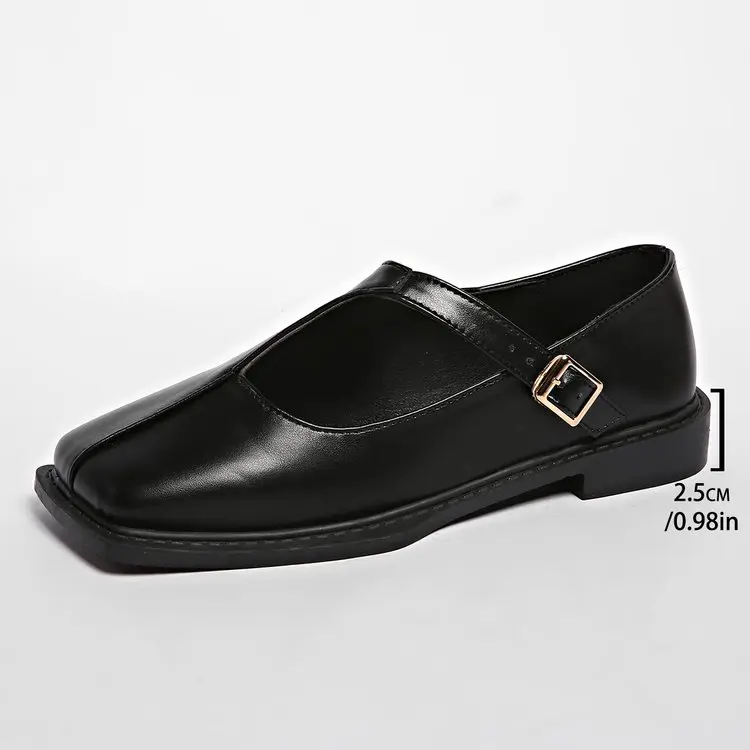 Women's Mary Janes New Comfortable Soft Soled Buckle Strap Female Footwear Elegant Single Shoes Ladies Casual Leather Shoes
