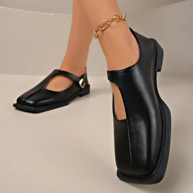 Women's Mary Janes New Comfortable Soft Soled Buckle Strap Female Footwear Elegant Single Shoes Ladies Casual Leather Shoes
