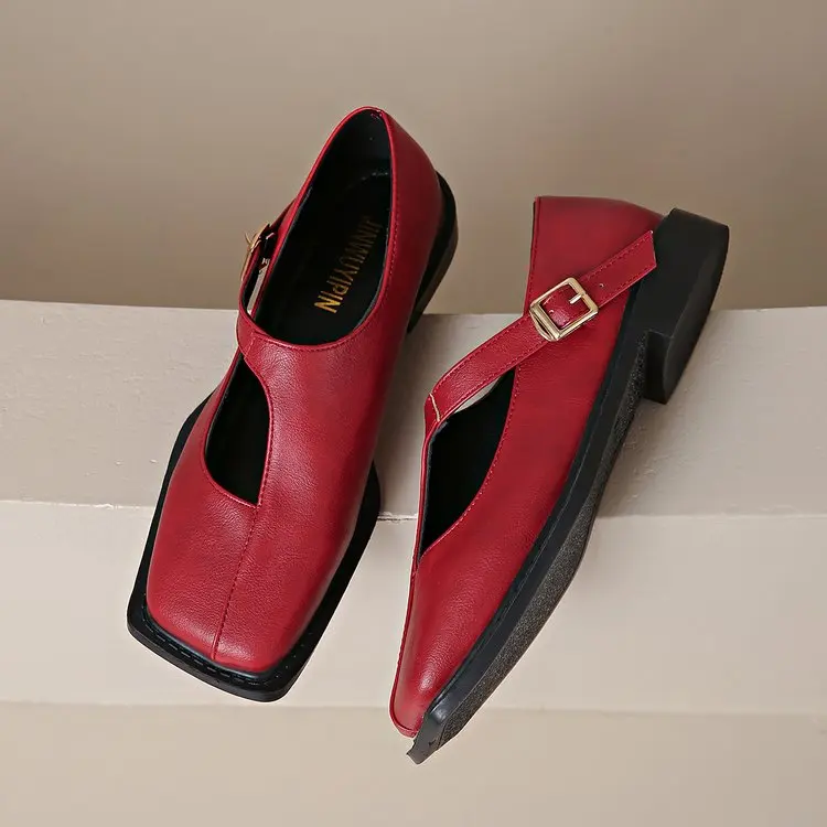 Women's Mary Janes New Comfortable Soft Soled Buckle Strap Female Footwear Elegant Single Shoes Ladies Casual Leather Shoes