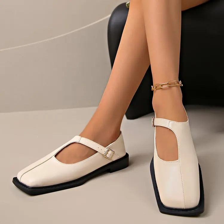Women's Mary Janes New Comfortable Soft Soled Buckle Strap Female Footwear Elegant Single Shoes Ladies Casual Leather Shoes