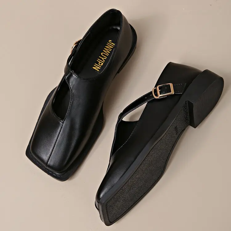 Women's Mary Janes New Comfortable Soft Soled Buckle Strap Female Footwear Elegant Single Shoes Ladies Casual Leather Shoes