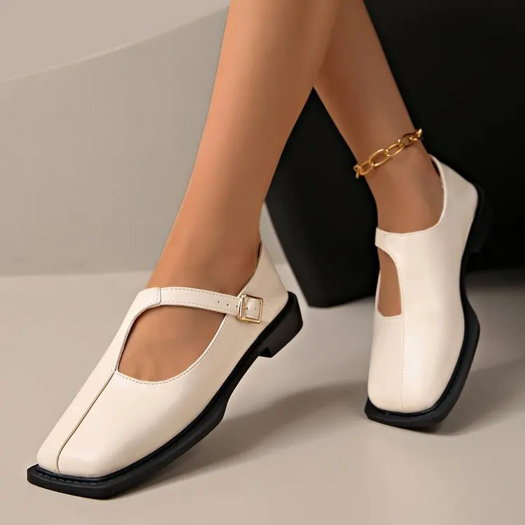 Women's Mary Janes New Comfortable Soft Soled Buckle Strap Female Footwear Elegant Single Shoes Ladies Casual Leather Shoes