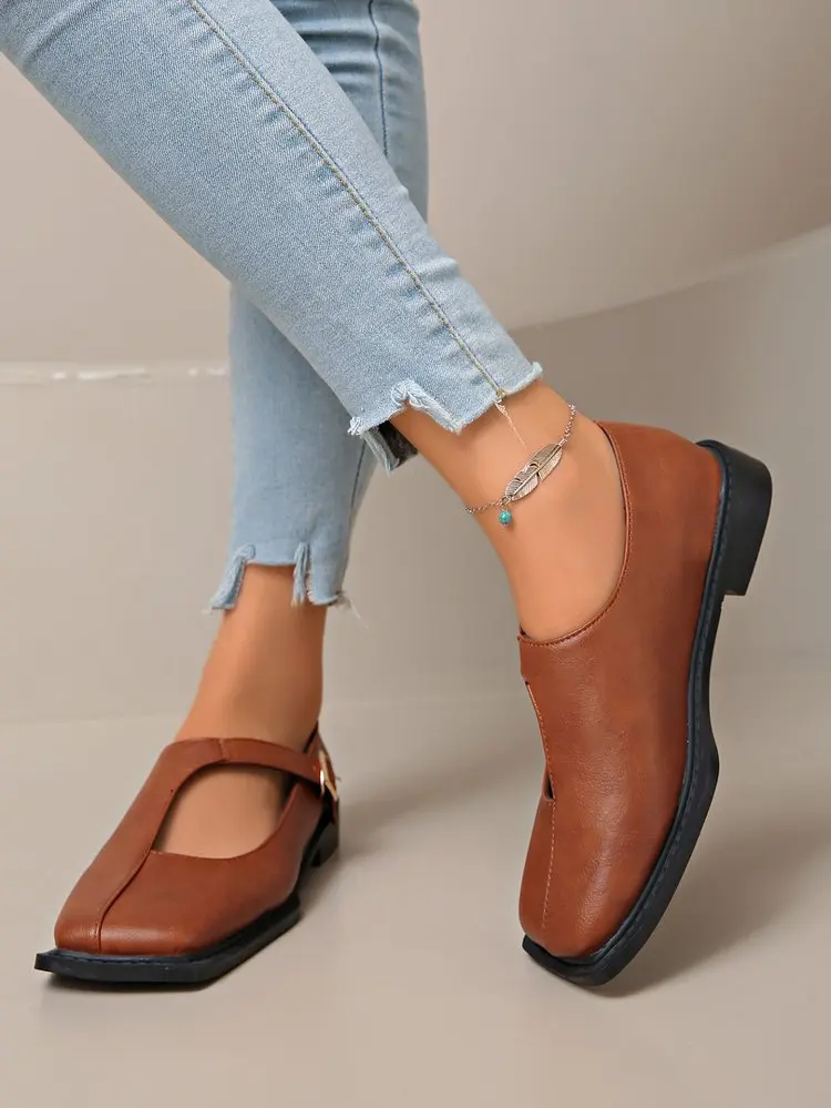 Women's Mary Janes New Comfortable Soft Soled Buckle Strap Female Footwear Elegant Single Shoes Ladies Casual Leather Shoes