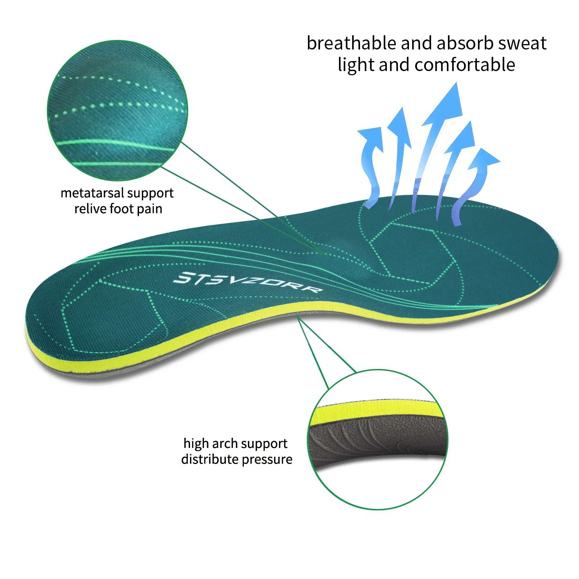 Plantar Fasciitis Orthopedic Insole Pain Relief Flat Foot High Arch Support Men Women Orthotic Insert Sport Shoe Sneaker Sole
