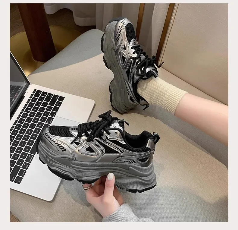2026 Platform Sneakers for Women Casual Non Slip Thick Sole Sports Shoes Woman Comfortable Casual Sports Shoes Zapatos Mujer