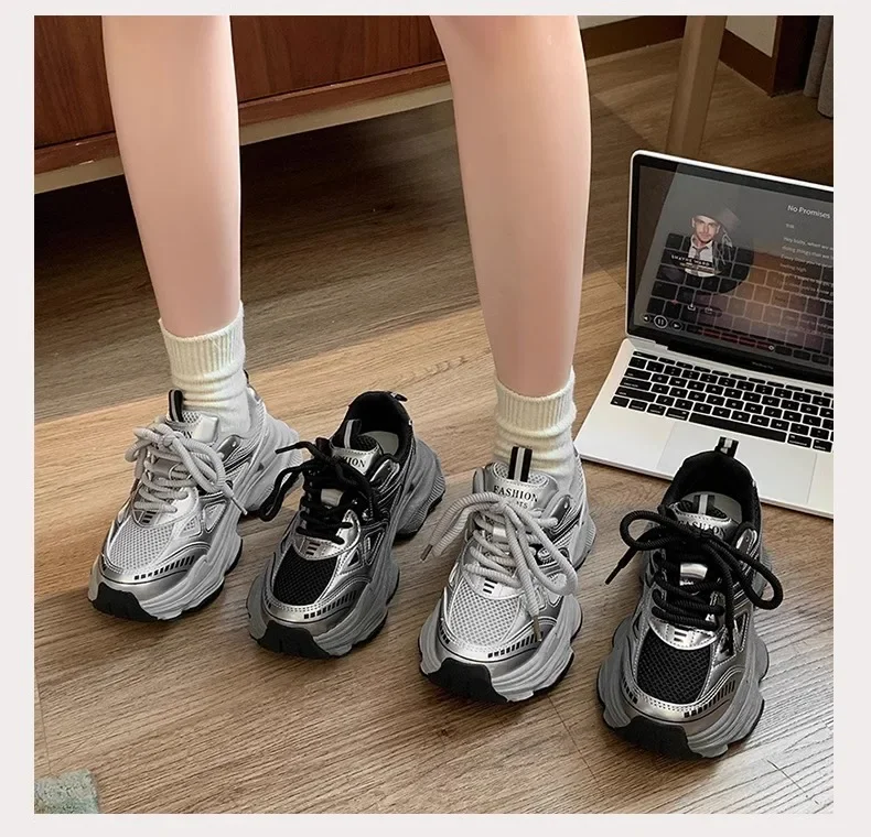 2026 Platform Sneakers for Women Casual Non Slip Thick Sole Sports Shoes Woman Comfortable Casual Sports Shoes Zapatos Mujer