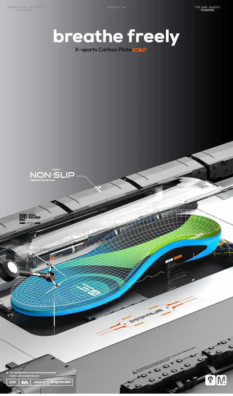 Mcgola 2024 New Model, Real Full-Length Carbon Plate, Strong Arch Support, High-Assisted Rebound Basketball Elastic Insole