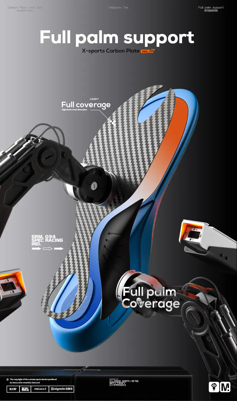 Mcgola 2024 New Model, Real Full-Length Carbon Plate, Strong Arch Support, High-Assisted Rebound Basketball Elastic Insole