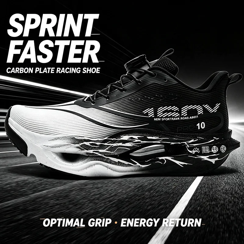 Carbon Plate Racing Running Shoes Non-Slip Men Ultra Light Elastic Cushion Athletic Sneakers Speed Training Marathon Sport Shoes