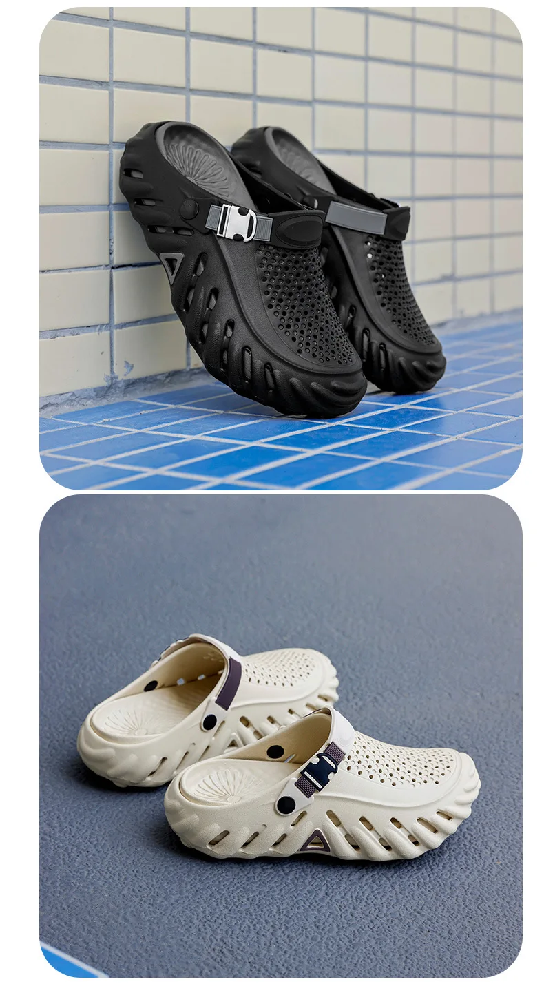 2026 New Brand Men's Slip-on Shoes - Soft and Comfortable Shoes Outdoor Waterproof Heightening Cool Shoes EVA Beach Shoes