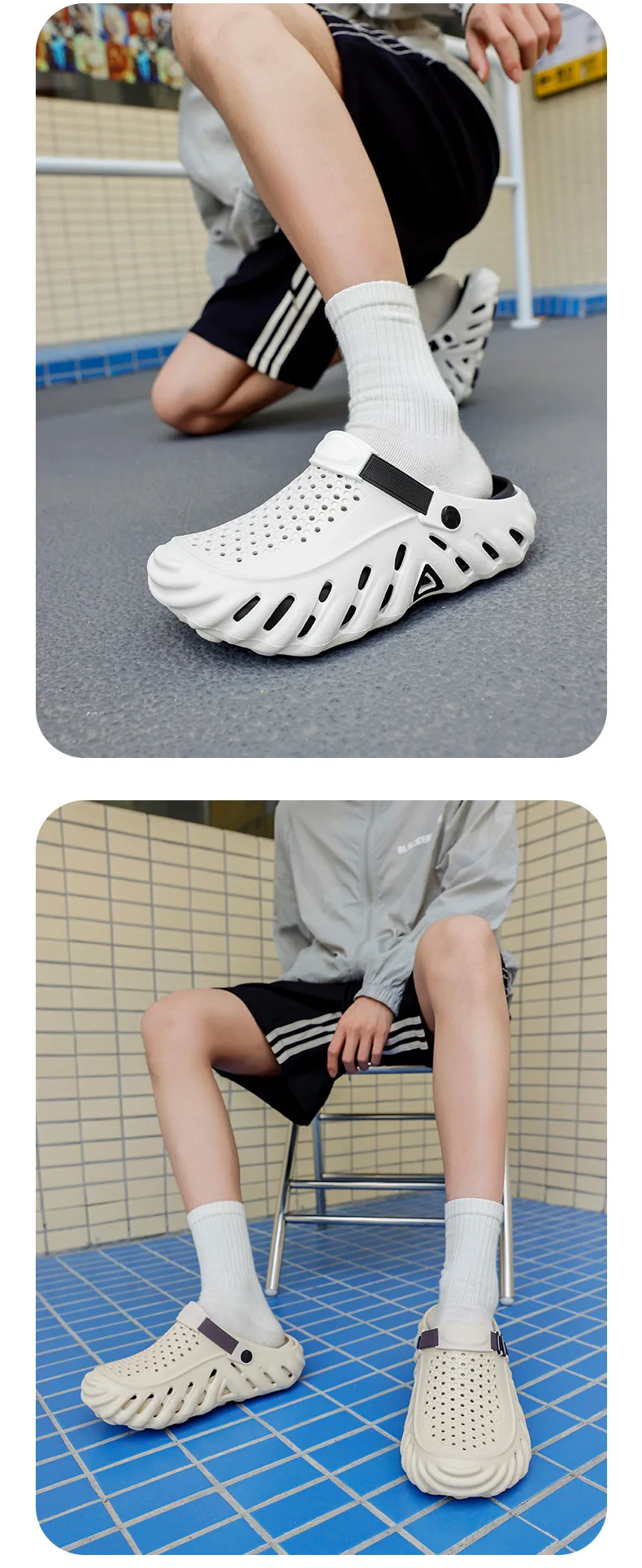 2026 New Brand Men's Slip-on Shoes - Soft and Comfortable Shoes Outdoor Waterproof Heightening Cool Shoes EVA Beach Shoes