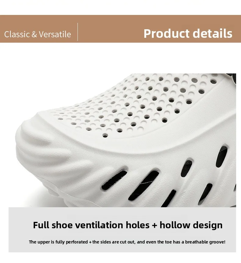 2026 New Brand Men's Slip-on Shoes - Soft and Comfortable Shoes Outdoor Waterproof Heightening Cool Shoes EVA Beach Shoes