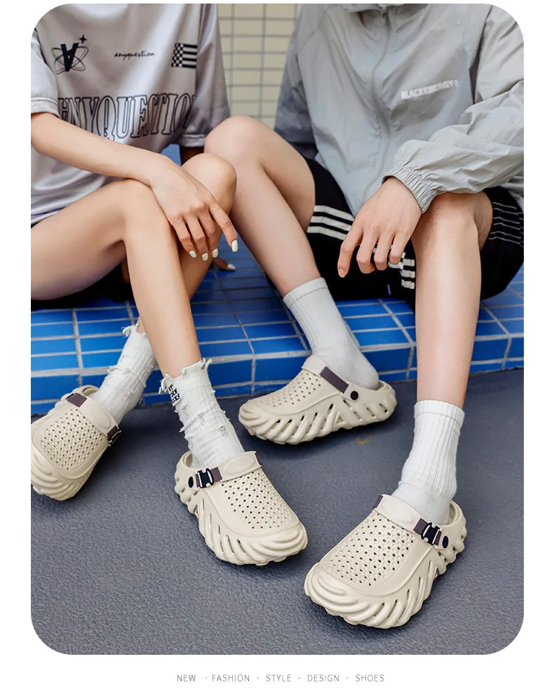 2026 New Brand Men's Slip-on Shoes - Soft and Comfortable Shoes Outdoor Waterproof Heightening Cool Shoes EVA Beach Shoes