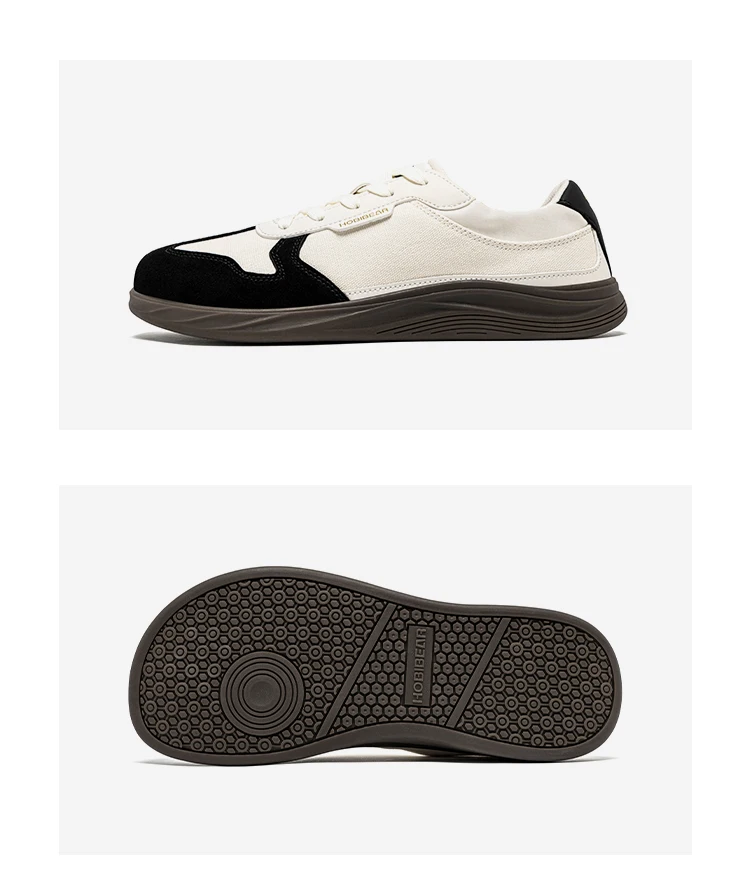 HOBIBEAR Men Women Wide Toe Box Shoes | Minimalist Artificial Leather Canvas Sneakers Lightweight Casual Lace Up Walking Shoe
