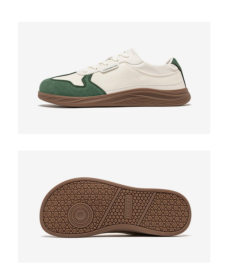 HOBIBEAR Men Women Wide Toe Box Shoes | Minimalist Artificial Leather Canvas Sneakers Lightweight Casual Lace Up Walking Shoe