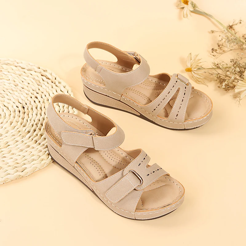2026 New Fashion Summer Women Sandals Soft Bottom Wedge Heels Platform Sandalias Mujer Elegant Shoes for Women  Big Size 35-44