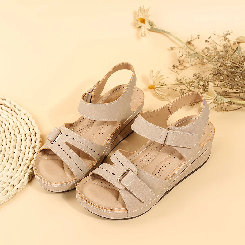 2026 New Fashion Summer Women Sandals Soft Bottom Wedge Heels Platform Sandalias Mujer Elegant Shoes for Women  Big Size 35-44