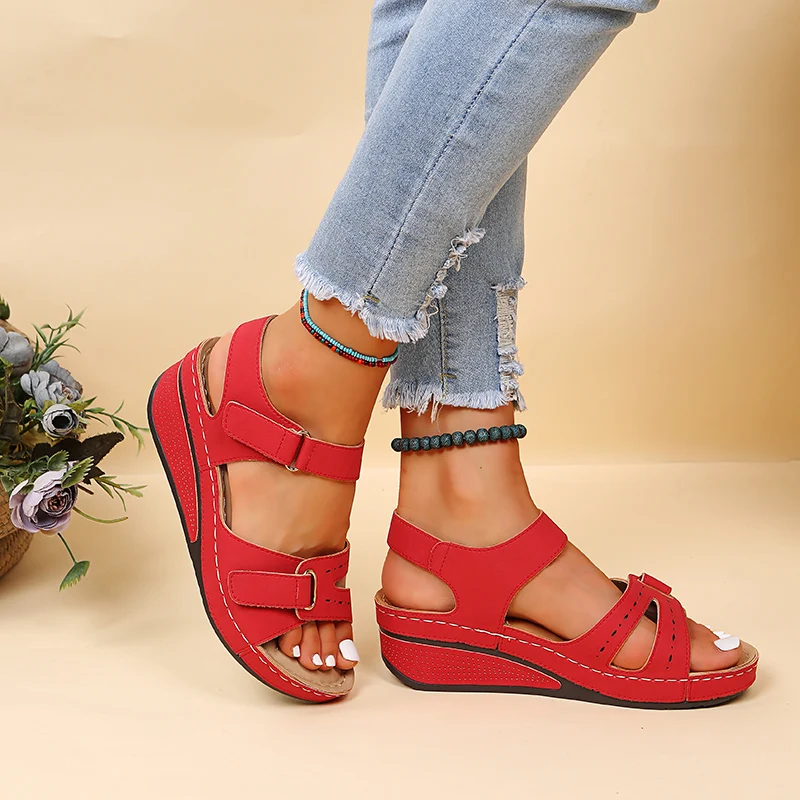 2026 New Fashion Summer Women Sandals Soft Bottom Wedge Heels Platform Sandalias Mujer Elegant Shoes for Women  Big Size 35-44