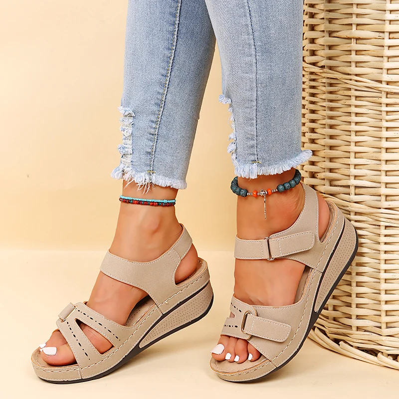 2026 New Fashion Summer Women Sandals Soft Bottom Wedge Heels Platform Sandalias Mujer Elegant Shoes for Women  Big Size 35-44