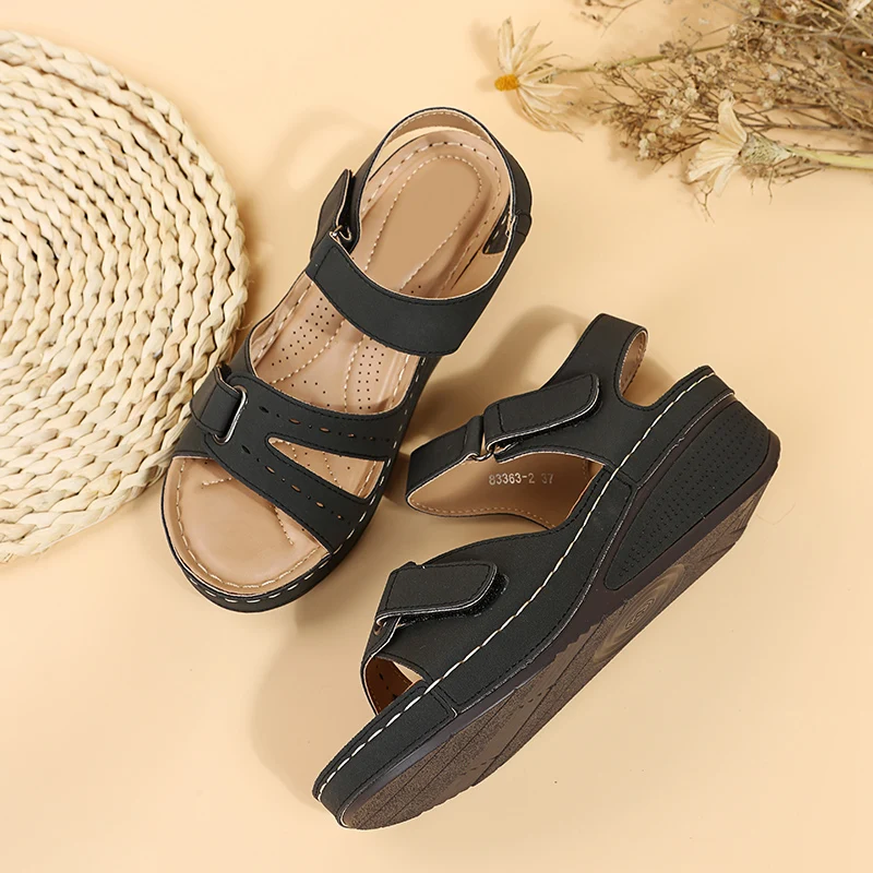 2026 New Fashion Summer Women Sandals Soft Bottom Wedge Heels Platform Sandalias Mujer Elegant Shoes for Women  Big Size 35-44