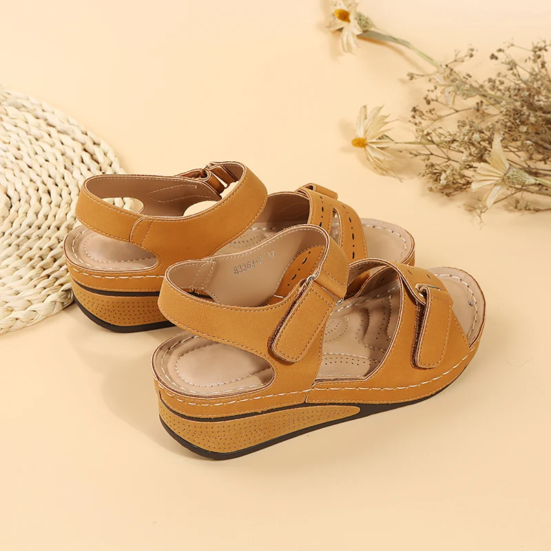 2026 New Fashion Summer Women Sandals Soft Bottom Wedge Heels Platform Sandalias Mujer Elegant Shoes for Women  Big Size 35-44