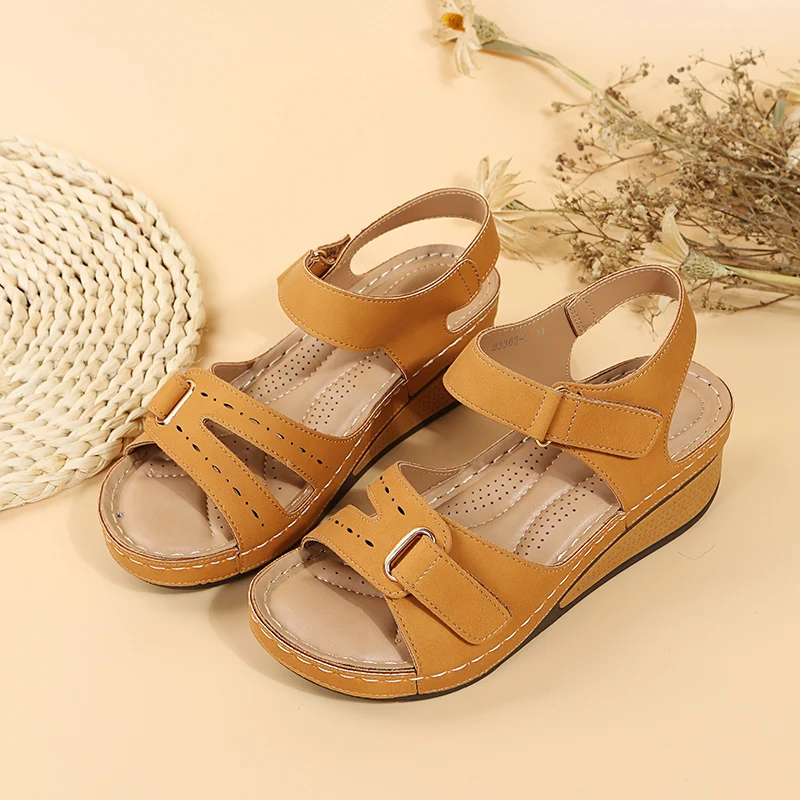 2026 New Fashion Summer Women Sandals Soft Bottom Wedge Heels Platform Sandalias Mujer Elegant Shoes for Women  Big Size 35-44