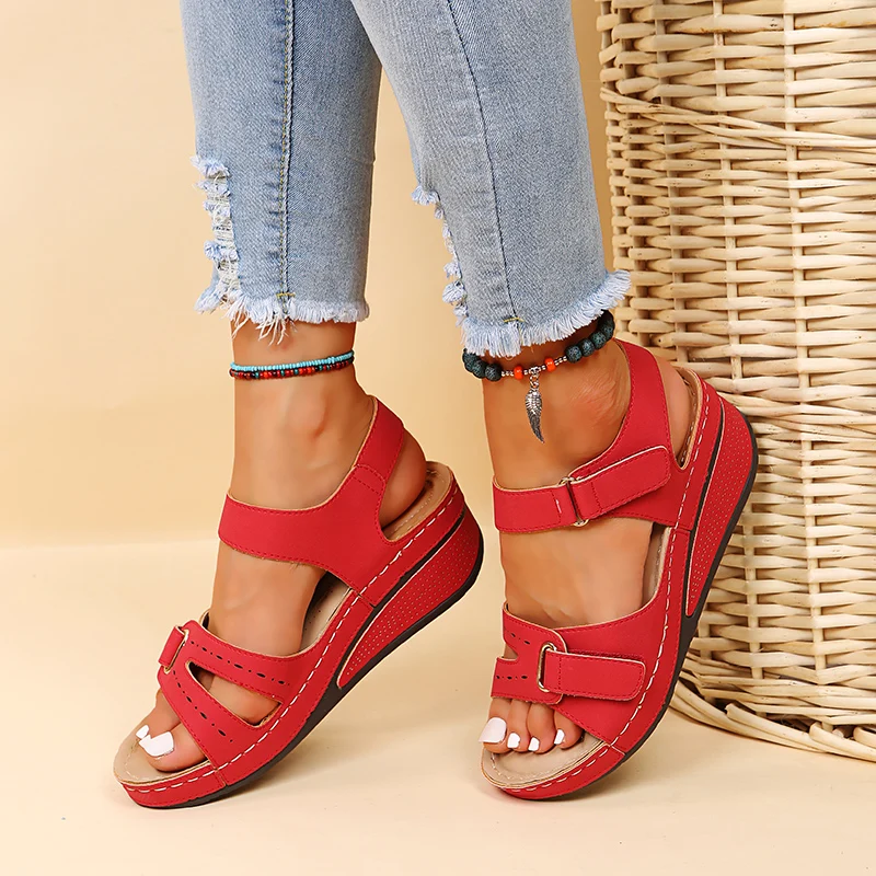 2026 New Fashion Summer Women Sandals Soft Bottom Wedge Heels Platform Sandalias Mujer Elegant Shoes for Women  Big Size 35-44