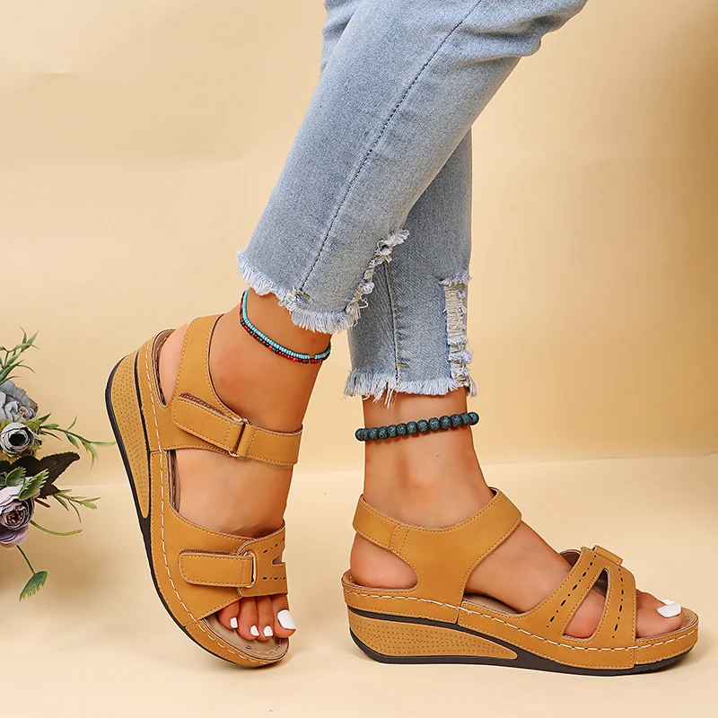 2026 New Fashion Summer Women Sandals Soft Bottom Wedge Heels Platform Sandalias Mujer Elegant Shoes for Women  Big Size 35-44