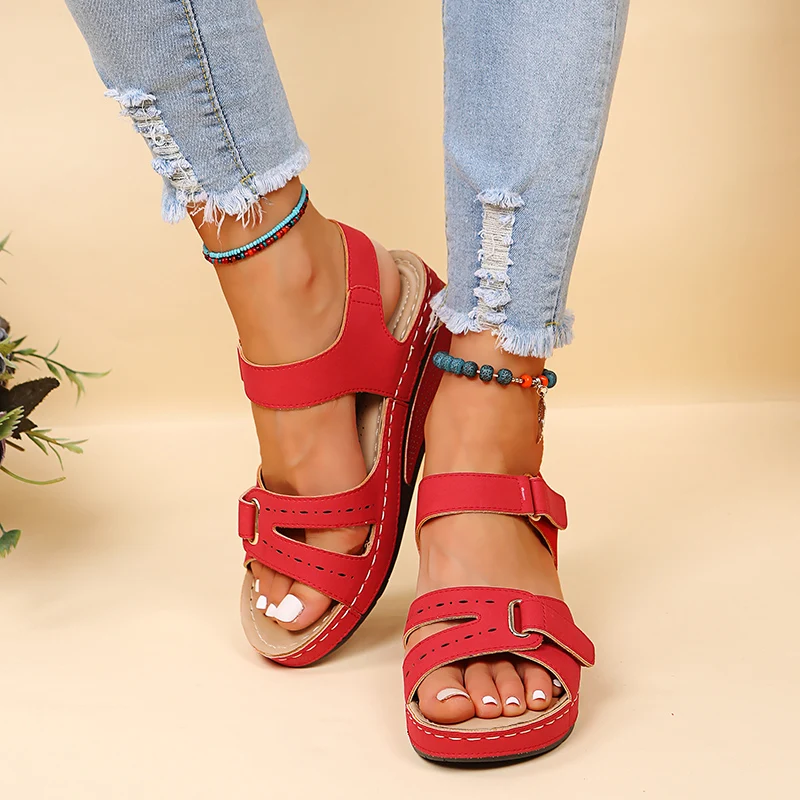 2026 New Fashion Summer Women Sandals Soft Bottom Wedge Heels Platform Sandalias Mujer Elegant Shoes for Women  Big Size 35-44