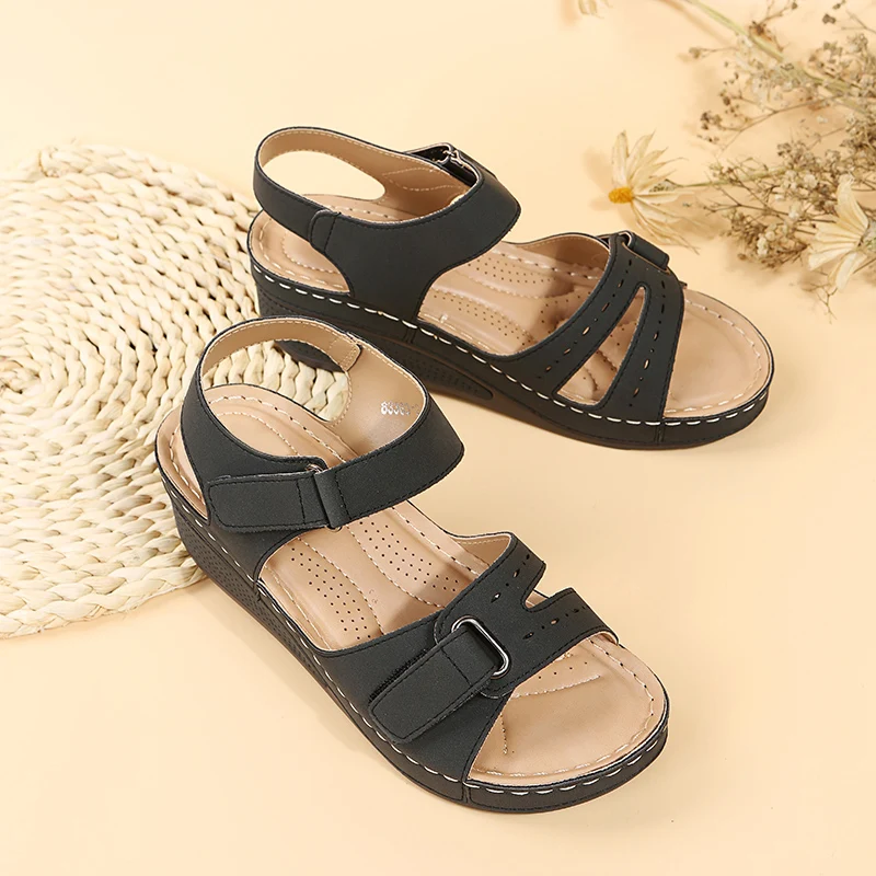2026 New Fashion Summer Women Sandals Soft Bottom Wedge Heels Platform Sandalias Mujer Elegant Shoes for Women  Big Size 35-44
