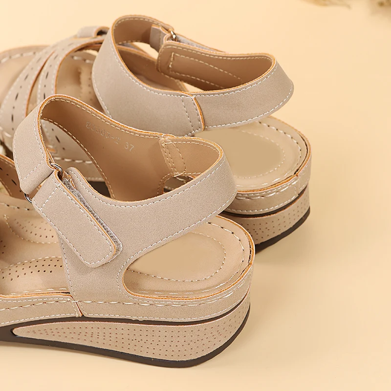 2026 New Fashion Summer Women Sandals Soft Bottom Wedge Heels Platform Sandalias Mujer Elegant Shoes for Women  Big Size 35-44