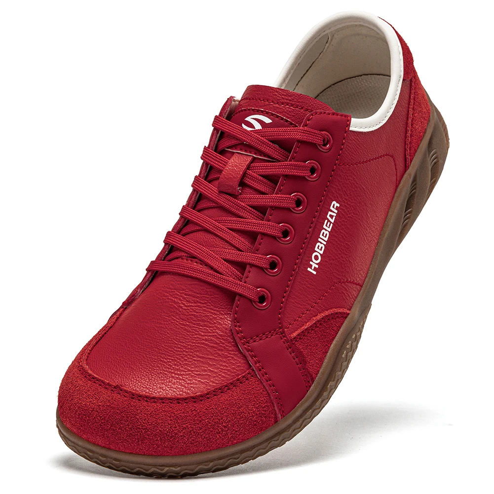HOBIBEAR Women Men Barefoot Shoes Wide Toe Box Lightweight Sneakers Casual Color-Blocking Artificial Leather Walking Shoes