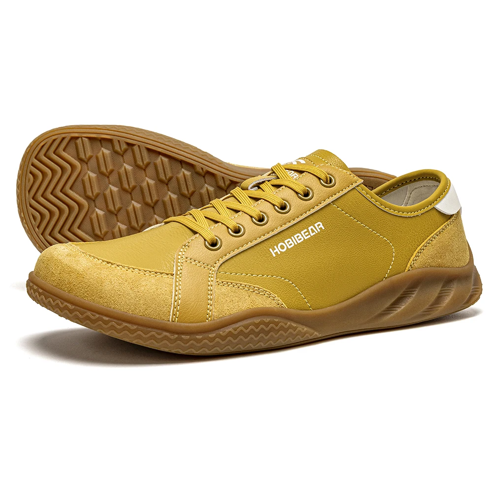 HOBIBEAR Women Men Barefoot Shoes Wide Toe Box Lightweight Sneakers Casual Color-Blocking Artificial Leather Walking Shoes