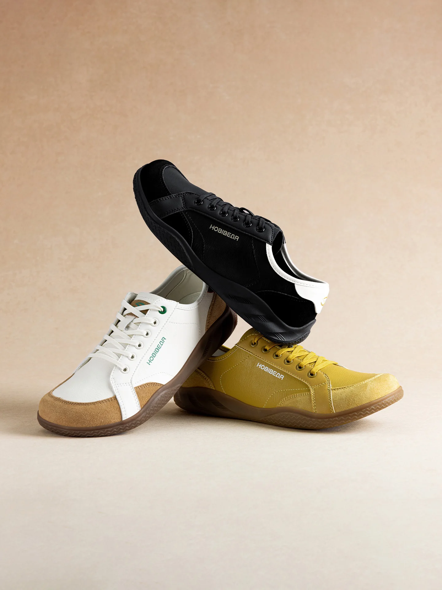 HOBIBEAR Women Men Barefoot Shoes Wide Toe Box Lightweight Sneakers Casual Color-Blocking Artificial Leather Walking Shoes