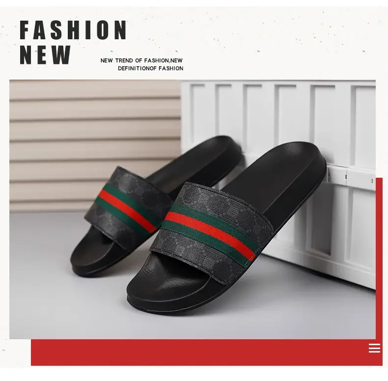 Plus Size Men's One Strap Slides, Fashion Outdoor Wear, Soft Bottom Non Slip Comfortable Casual Slippers