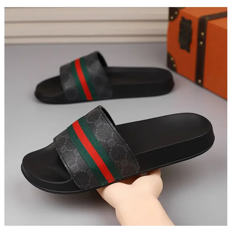 Plus Size Men's One Strap Slides, Fashion Outdoor Wear, Soft Bottom Non Slip Comfortable Casual Slippers