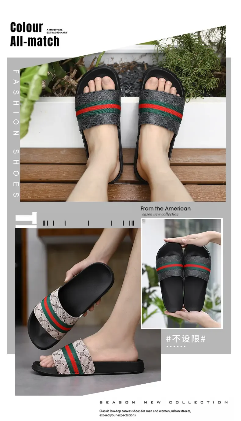Plus Size Men's One Strap Slides, Fashion Outdoor Wear, Soft Bottom Non Slip Comfortable Casual Slippers