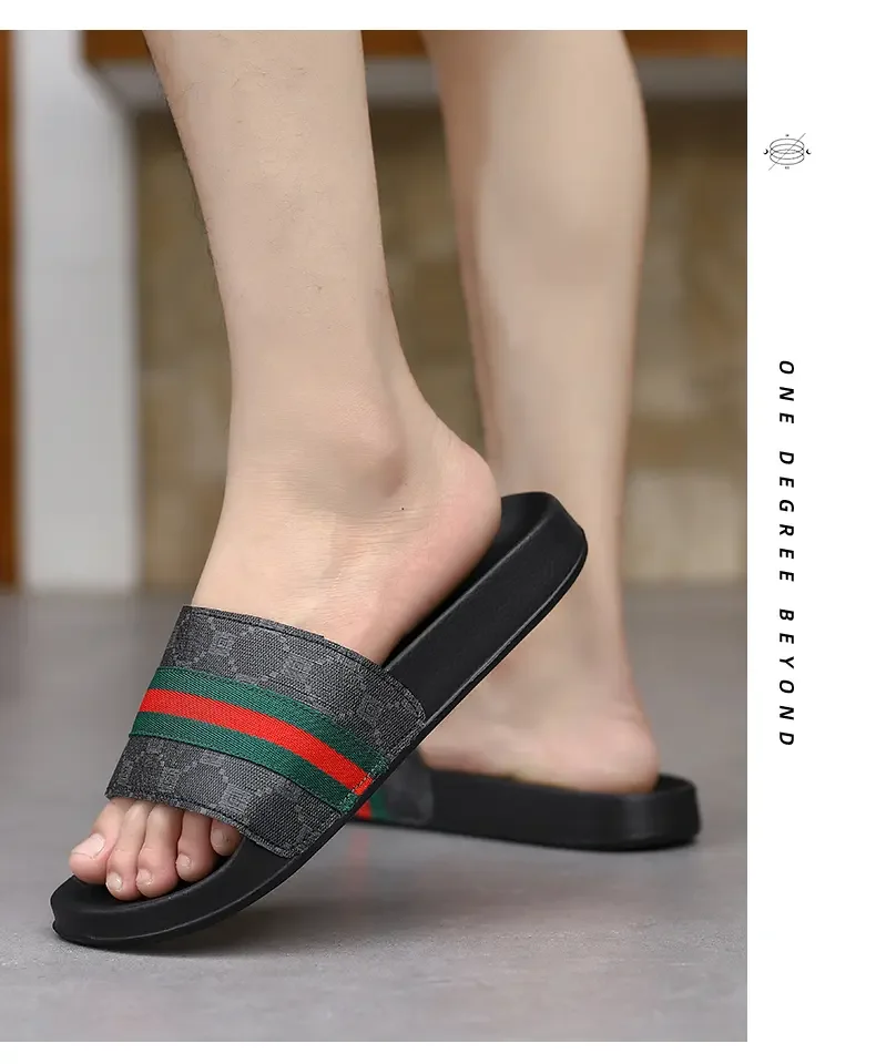 Plus Size Men's One Strap Slides, Fashion Outdoor Wear, Soft Bottom Non Slip Comfortable Casual Slippers