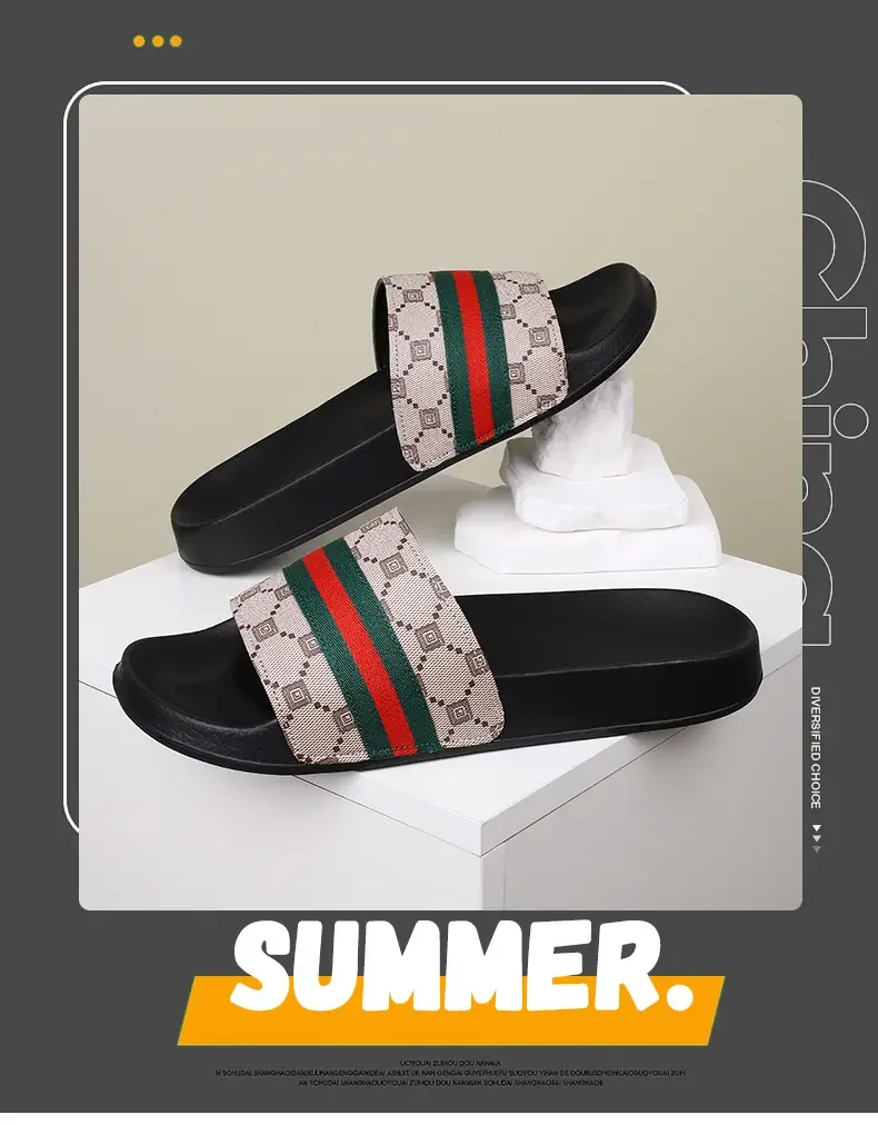 Plus Size Men's One Strap Slides, Fashion Outdoor Wear, Soft Bottom Non Slip Comfortable Casual Slippers
