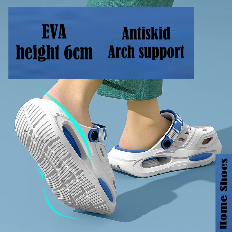 Smile Men's And Women's Cave Shoes Fashion Breathable Sandals With Removable Insoles Non-slip Cushioned Thickened Soft Slippers