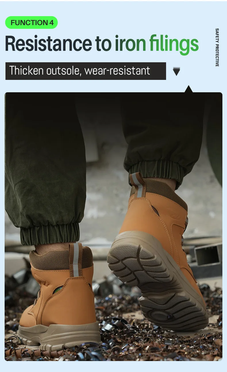 Rotating Button Work Shoes for Men Anti Puncture Protective Boots Sneakers Waterproof Work Safety Shoes Non Slip Steel Toe Shoes