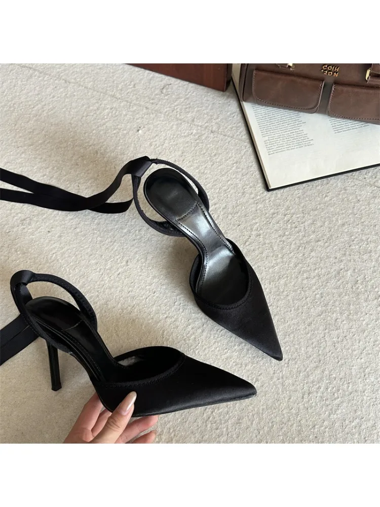 Eilyken Spring Design Sexy Ankle Strap Pumps Woman Sandals Pointed Toe Stiletto Heels Mesh Ladies Shoes Zapatillas De Mujer