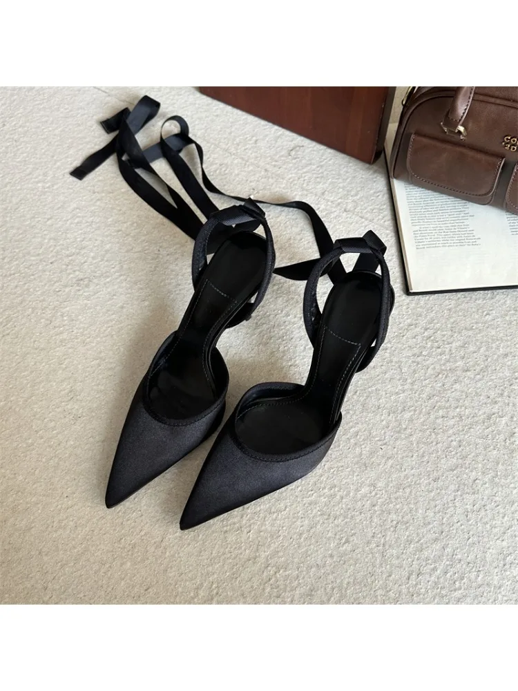 Eilyken Spring Design Sexy Ankle Strap Pumps Woman Sandals Pointed Toe Stiletto Heels Mesh Ladies Shoes Zapatillas De Mujer