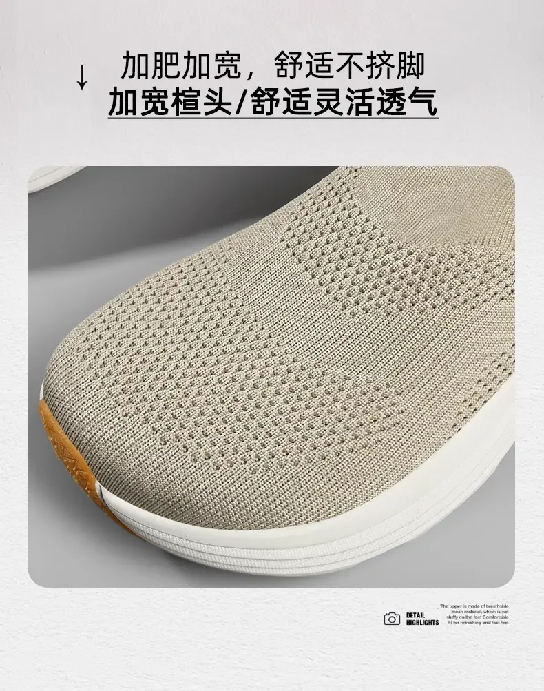 2026 New Slip On Walking Shoes Men Breathable Soft Sole Comfortable Casual Sneakers