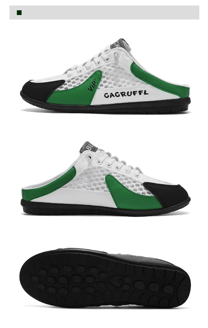 2026 Summer New Style Closed-Toe Half-Slip Men's Shoes with Breathable Mesh Slip-On Design, Fashionable and Breathable Loafers