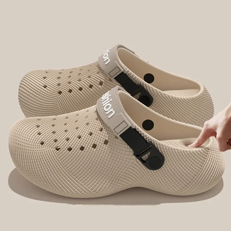 Chunky Platform 3D Design Men's Sandals Summer 2026 Slip-On Non-Slip Sport Sandals for Outdoor Thick Bottom EVA Beach Slippers