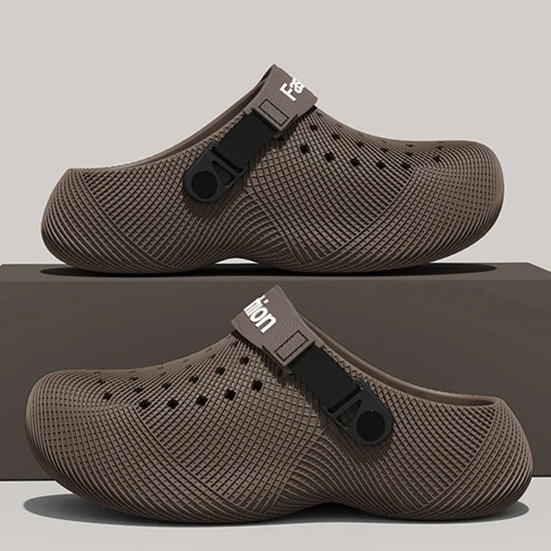 Chunky Platform 3D Design Men's Sandals Summer 2026 Slip-On Non-Slip Sport Sandals for Outdoor Thick Bottom EVA Beach Slippers